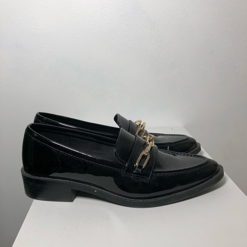 Zara gold chain loafers